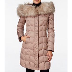 T Tahari Faux Fur Hood Down Parka